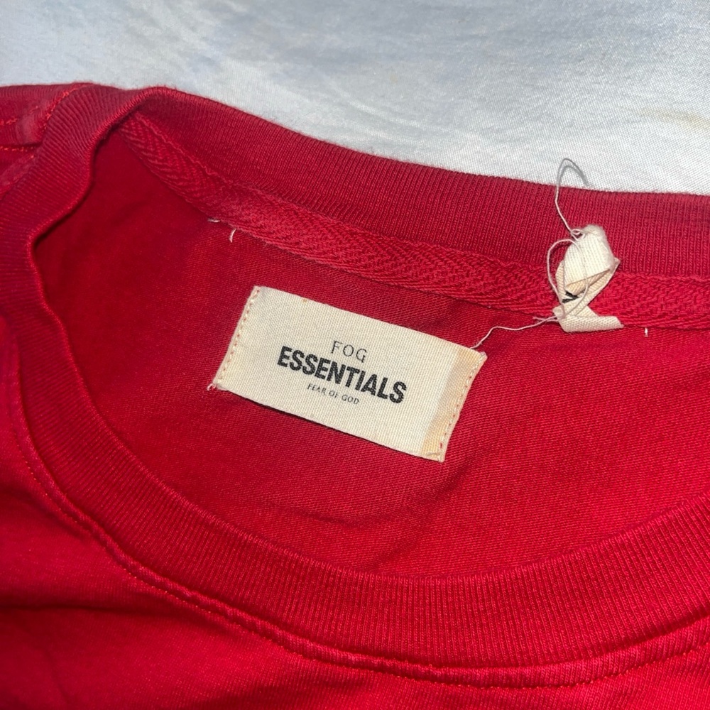 Essentials Red Crewneck Tee with FOG - Picture 5 of 11